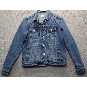 Gap Trucker Jacket Women Size XS Blue Denim Detail‎ Pocket Collared Button Front